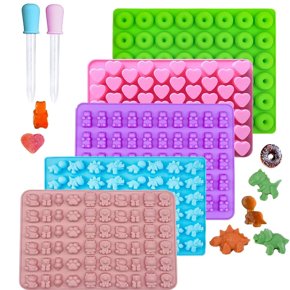 Gummy Candy - Gummibärchen-Formen, Silikon-Mini-Schokoladen-Süßigkeitsform für Kinder mit 2