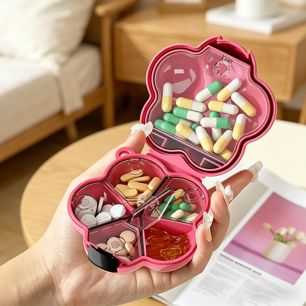 Seaweed Snack - Dopamine Floral Mini-Pillendose, tragbare, lichtdichte, versiegelte,