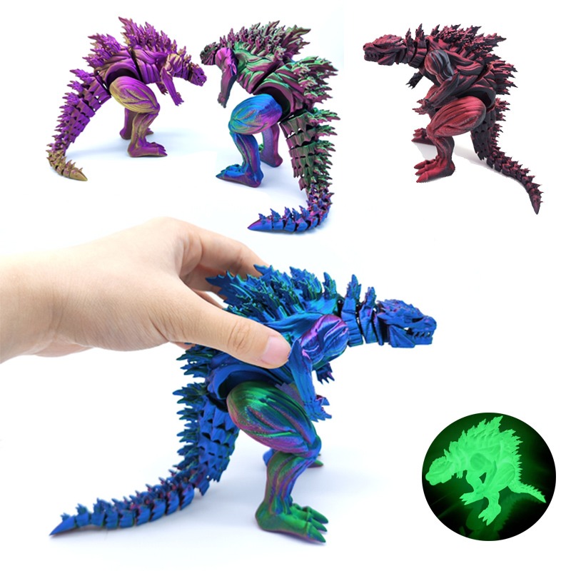 Gummy Candy - 3D-gedruckte Muskel-Dinosaurier-Actionfigur Mini-Spielzeug Monsterfigur mit Beweglichen