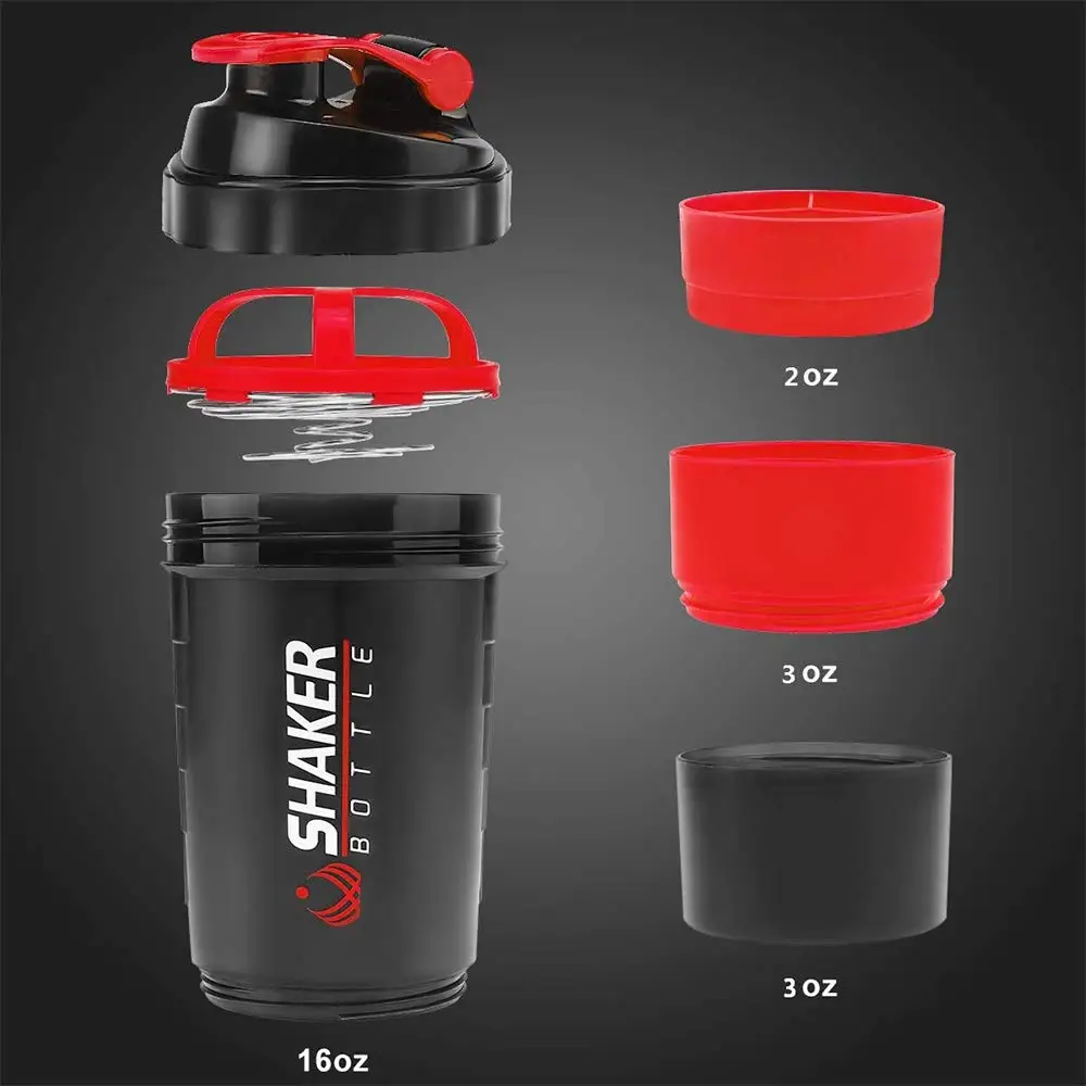 Protein Bar - 500 ml geschichtete Proteinflasche, Pulvershaker mit