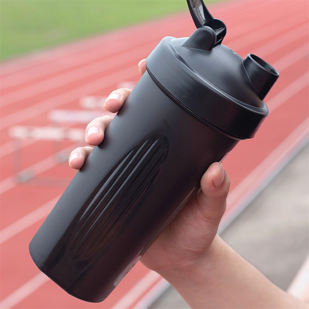 Protein Bar - Tragbarer 1-teiliger Protein-Shaker, 600-ml-Fitnessflasche mit Draht-Schneebesen,