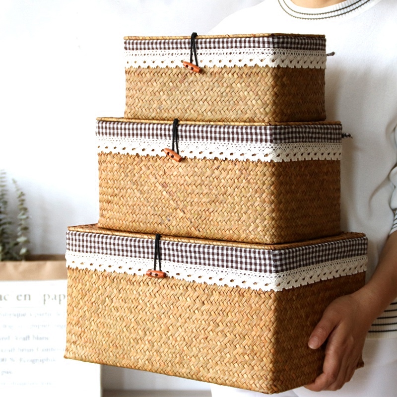 Algen gewebte Box Graskorb mit – Seaweed Snack Bewertung und Preis